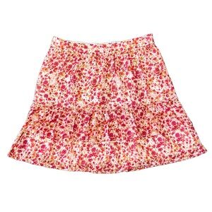 J. Crew Floral Skirt in Pink and Red Size M
